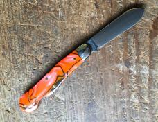 Great Eastern Cutlery Tidioute 562123EO Orange Scramble Acrylic Dog Leg Jack Knife 1 of 315 NEW