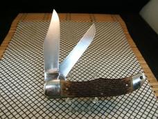 SCHRADE-WALDEN N.Y. USA 225H VINTAGE 1946/1973 LIGHTLY USED CARBON STEEL BLADES FOLDING POCKET KNIFE