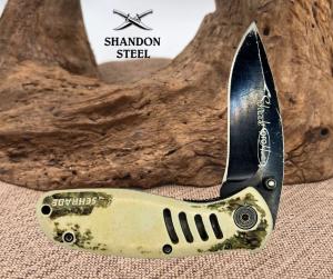 Schrade Pro Hunter 3quot Drop Point Linerlock Camo Handle Folding Knife ST6C 17
