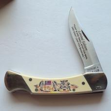 Vintage Schrade USA The Eagle Has Landed Apollo 11 Scrimshaw Knife CIB Box Sheath