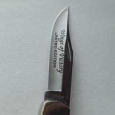 Vintage Schrade USA Wings of Victory P-51 Mustang Scrimshaw Knife CIB Box Sheath