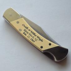 Vintage Schrade USA Flight of the Flyer Wright Brothers Scrimshaw Knife CIB Box