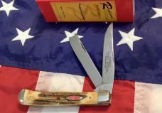 Robeson Pocket Eze (by Queen) Razor Trapper w/ Super Stag Handles -NOS in orig box