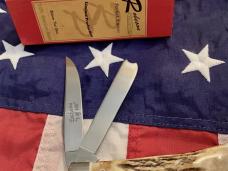 Robeson Pocket Eze (by Queen) Razor Trapper w/ Super Stag Handles -NOS in orig box