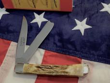 Robeson Pocket Eze (by Queen) Razor Trapper w/ Super Stag Handles -NOS in orig box