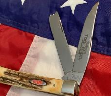 Robeson Pocket Eze (by Queen) Razor Trapper w/ Super Stag Handles -NOS in orig box
