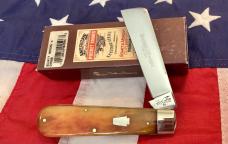 2009 Schatt & Morgan Lg Cotton Sampler Knife w/ Nice Orange Bone Handles -One of 600 -NOS & NM