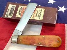 2009 Schatt & Morgan Lg Cotton Sampler Knife w/ Nice Orange Bone Handles -One of 600 -NOS & NM