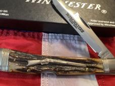 1988 Winchester Large Trapper Knife (Mdl# 1950) Riffle Shield Series w/ Slab Stag Handles -NOS