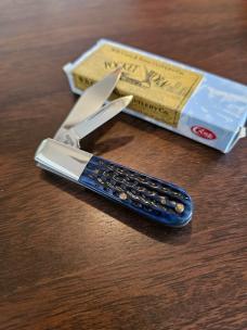 2000 Case XX Pocket Worn Navy Blue Bone Barlow