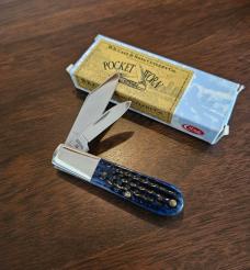 2000 Case XX Pocket Worn Navy Blue Bone Barlow