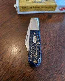 2000 Case XX Pocket Worn Navy Blue Bone Barlow