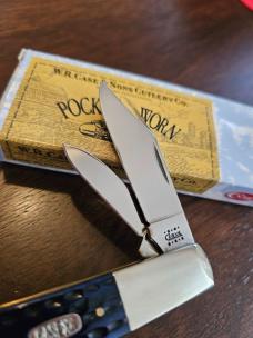2000 Case XX Pocket Worn Navy Blue Bone Barlow