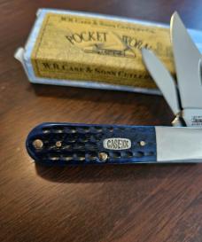 2000 Case XX Pocket Worn Navy Blue Bone Barlow