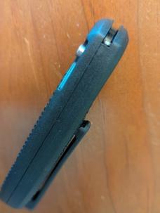 HUBERTUS TACTICAL Z2001 BLACK ON BLACK SERRATED DROP POINT BLADE ZYTEL POLYMER SCALES COIL SPRING
