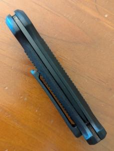 HUBERTUS TACTICAL Z2001 BLACK ON BLACK SERRATED DROP POINT BLADE ZYTEL POLYMER SCALES COIL SPRING