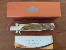AGA CAMPOLIN SINGLE BOLSTER STAG "BLACK WIDOW" 11"- 28CM 5MM BLADE MANIAGO ITALY FREE SHIPPING! 