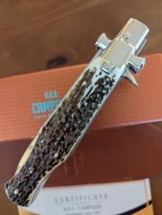 AGA CAMPOLIN SINGLE BOLSTER STAG "BLACK WIDOW" 11"- 28CM 5MM BLADE MANIAGO ITALY FREE SHIPPING! 
