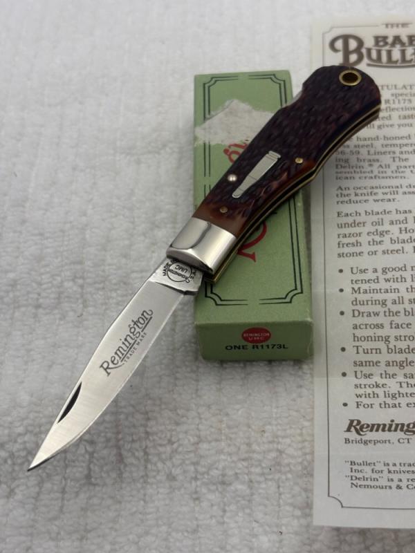 Remington 1984 Made In USA Lock Back 1 Blade Bullet Knife R1173L Remington 1984 Made In USA Lock Back 1 Blade Bullet Knife R1173L