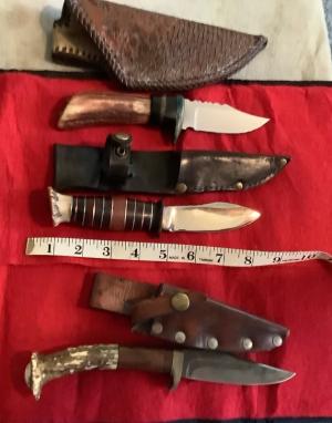 Three Scagel style Knives wsheaths