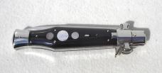 NEW AGA CAMPOLIN 11" ( BLACK WIDOW ) BLACK HORN WITH MOTHER OF PEARL INLAYS, 5MM BLADE MANIAGO ITALY