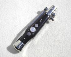 NEW AGA CAMPOLIN 11" ( BLACK WIDOW ) BLACK HORN WITH MOTHER OF PEARL INLAYS, 5MM BLADE MANIAGO ITALY