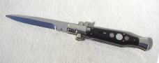 NEW AGA CAMPOLIN 11" ( BLACK WIDOW ) BLACK HORN WITH MOTHER OF PEARL INLAYS, 5MM BLADE MANIAGO ITALY