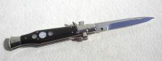 NEW AGA CAMPOLIN 11" ( BLACK WIDOW ) BLACK HORN WITH MOTHER OF PEARL INLAYS, 5MM BLADE MANIAGO ITALY