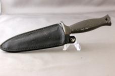 FROST CUTLERY (JAPAN) Boot Knife, Texas Toothpick Etch, Original Leather Sheath, Free Shipping