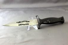 FROST CUTLERY (JAPAN) Boot Knife, Texas Toothpick Etch, Original Leather Sheath, Free Shipping