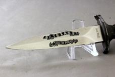 FROST CUTLERY (JAPAN) Boot Knife, Texas Toothpick Etch, Original Leather Sheath, Free Shipping
