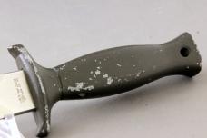 FROST CUTLERY (JAPAN) Boot Knife, Texas Toothpick Etch, Original Leather Sheath, Free Shipping