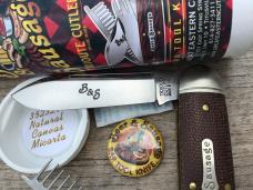 Great Eastern Cutlery 352320 Beer and Sausage Bar Tool Knife Natural Canvas Micarta w/Leather Slip!