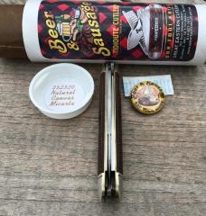 Great Eastern Cutlery 352320 Beer and Sausage Bar Tool Knife Natural Canvas Micarta w/Leather Slip!