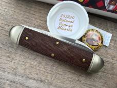Great Eastern Cutlery 352320 Beer and Sausage Bar Tool Knife Natural Canvas Micarta w/Leather Slip!