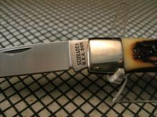 SCHRADE UNCLE HENRY 5UH BRUIN STAG DELRIN VINTAGE MINT USA LOCKBACK KNIFE WITH SCHRADE TOOLED SHEATH