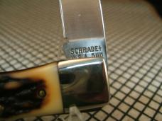 SCHRADE UNCLE HENRY 5UH BRUIN STAG DELRIN VINTAGE MINT USA LOCKBACK KNIFE WITH SCHRADE TOOLED SHEATH