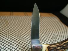 SCHRADE UNCLE HENRY 5UH BRUIN STAG DELRIN VINTAGE MINT USA LOCKBACK KNIFE WITH SCHRADE TOOLED SHEATH