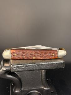 Schrade Walden USA Pocket Knife 804 Splitback  Carpenters Whittler Beautiful Brown Delrin Handles