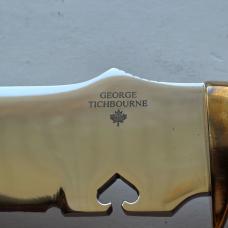 Custom George Tichbourne Handmade Riverboat Gambler Big Bowie Knife Stag Sheath