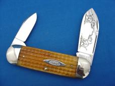 Case Classic 62050 Brown Corn Cob Handle Elephant Toenail 1 of 9 With Dueling Elephant EtchKnife