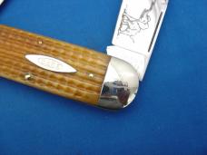 Case Classic 62050 Brown Corn Cob Handle Elephant Toenail 1 of 9 With Dueling Elephant EtchKnife