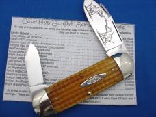 Case Classic 62050 Brown Corn Cob Handle Elephant Toenail 1 of 9 With Dueling Elephant EtchKnife