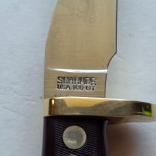 Vintage Schrade USA 160OT Mountain Lion Fixed Blade Knife Sheath Stone Sharp