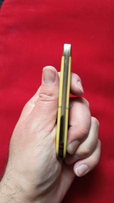 1974? Yellow synthetic barehead Slimline trapper