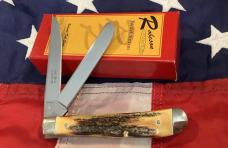 Robeson Pocket Eze (by Queen) Medium Trapper w/ Great Stag Handles -NOS in orig box