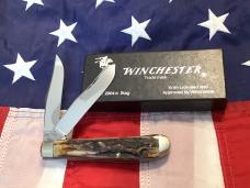 1988 Winchester Trapper Knife (Mdl# 2904 1/2 S) w/ Super Stag Handles -NOS in Orig box