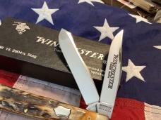 1988 Winchester Trapper Knife (Mdl# 2904 1/2 S) w/ Super Stag Handles -NOS in Orig box