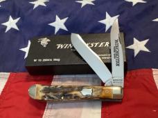 1988 Winchester Trapper Knife (Mdl# 2904 1/2 S) w/ Super Stag Handles -NOS in Orig box