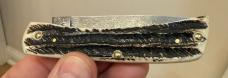 Case XX USA 2023 Vintage Bone Damascus 77461 Sod Buster Jr Pocket Knife